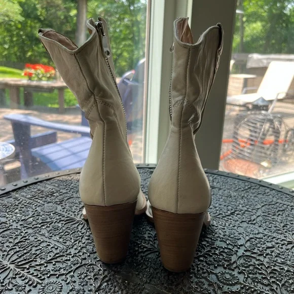 FREE PEOPLE BRAYDEN WESTERN BOOTS IN BONE 41 11